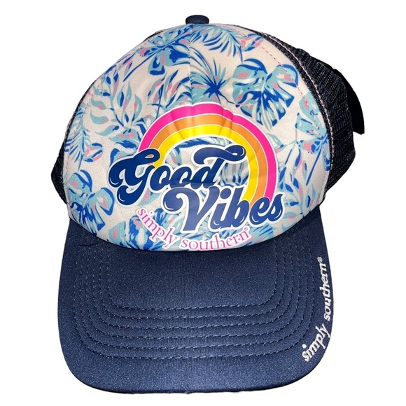 NEW Simply Southern Good Vibes Mesh Trucker Hat - Picture 2 of 8